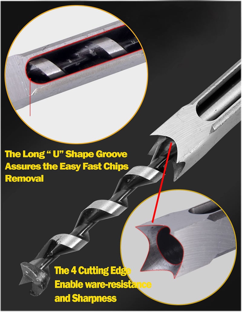 MAX-CRAFT Wood Square Hole Mortise Chisel Bit 1 in. Woodworking Drill Bit Hole Cutter - Image 2